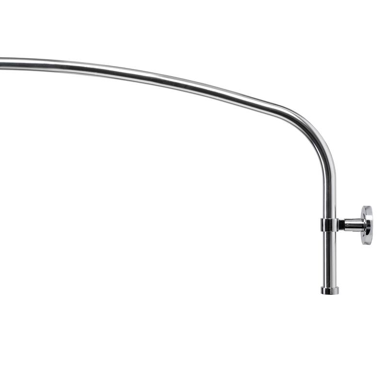 Croydex Luxury 78.5" Adjustable Curved Shower Curtain Rod, Chrome